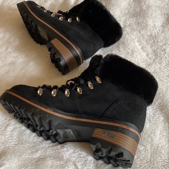 NEW ROUGE Faux Fur Winter Boots Lug Soles Size 7 - Picture 12 of 15